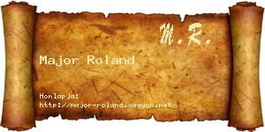 Major Roland névjegykártya